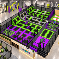 Parc de trampolines intérieur commercial clé en main Vabibo TP186, équipement de parcours Ninja, fosse à mousse, centre pour enfants, personnalisable