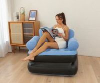 Nuevo sofá cama inflable perezoso plegable de PVC de doble propósito sofás de jardín gruesos