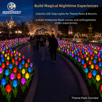 Lampu Taman LED Tulip Simulasi Bunga Luar Ruangan Komersial Tahan Air IP65 untuk Dekorasi Taman Bertema Festival Liburan