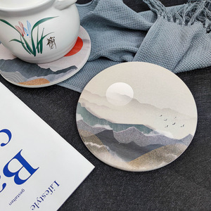 Posavasos Redondo de Tierra de Diatomeas Howhom, Absorbente de Agua, Aislante del Calor, para Uso en el Hogar y Comedor - Product Image 1