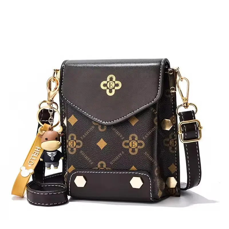 Bán buôn retro phong cách nữ Crossbody da điện thoại túi nhỏ vuông nhỏ điện thoại di động túi thời trang của phụ nữ Vai Túi PU