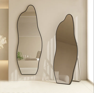 Miroir Mural Ondulé Personnalisé Sans Cadre LED, Grand Miroir Irrégulier Vague pour Décoration de Salon - Product Image 5