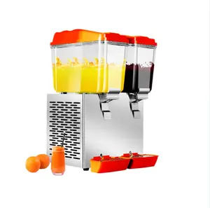 Автоматический Электрический 2 бак коммерческих холодной соковыжималка для фруктов джусе сока напитка автоматы по продаже напитков Вентилятор Cooler машина для продажи цена