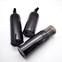 Botol Busa Kosong Laris Manis Botol PP Mewah Hitam Logo Custom Botol Pompa Busa Plastik untuk Pembersih Wajah