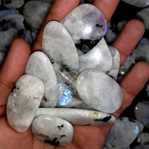 Piedra de Luna de arcoíris Natural, piedra preciosa curativa de cabujón, piedra preciosa de Palma de cristal curativo, venta al por mayor - Product Image 1