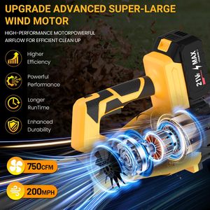Souffleur de feuilles et de neige sans fil 21V Lithium-Ion - Léger, pour bricolage, 160 mph, 500-1000 CFM, pour l'entretien des pelouses et des patios, souffleur de feuilles CB02 - Product Image 5