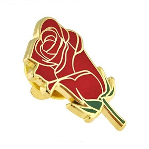 Épingles à revers en métal de haute qualité personnalisées en forme de rose - Product Image 2