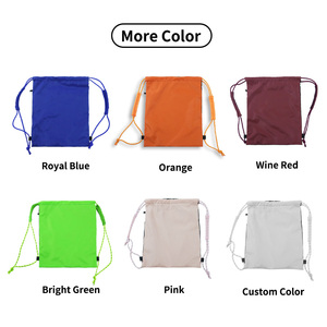 Custom Logo Promotional Polyester <b>Drawstring</b> <b>Bag</b> <b>Waterproof</b> Nylon Cinch Sack Backpack for Sports Gym Travel - Product Image 4