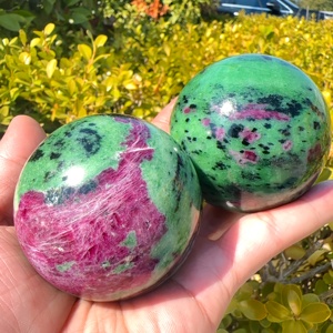 Vente en gros de pierres précieuses de haute qualité de style bohème, sphère de rubis en zoïsite, pierre naturelle pour la décoration intérieure unique et les cadeaux de vacances - Product Image 1