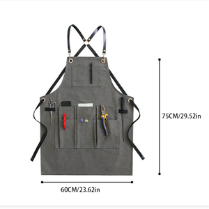 Tablier en toile <span class=keywords><strong>de</strong></span> coton 16 oz résistant à l'usure, lavable, multifonctionnel, avec ceinture et 9 poches à outils, pour jardinage, réparation, cordonnier, charpentier, homme - Product Image 2
