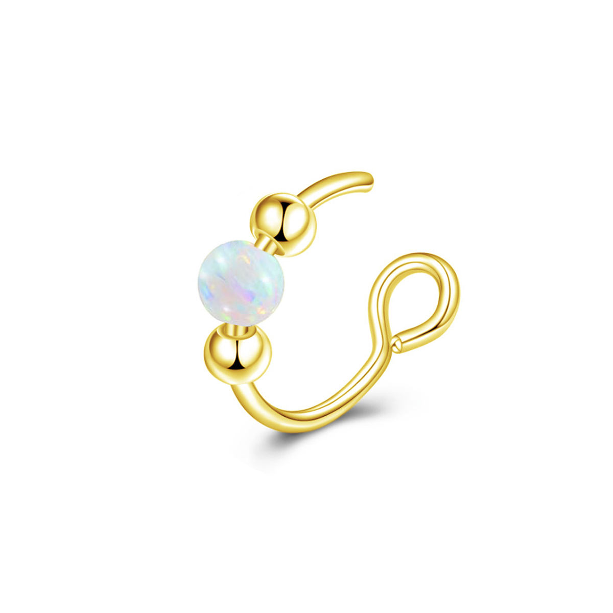 Opale blanche dorée