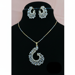 ชุดสร้อยคอจี้สีทองสุดหรูพร้อมต่างหูสร้อยคอหินโฆษณาสวยสำหรับใส่ไปงานปาร์ตี้สำหรับผู้หญิง - Product Image 1