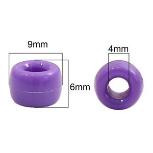 Vente <span class=keywords><strong>en</strong></span> gros de perles poney <span class=keywords><strong>en</strong></span> <span class=keywords><strong>plastique</strong></span> acrylique de 9mm décoration de tresses de cheveux perles à gros trous pour le bricolage accessoires de cheveux dreadlocks fabrication de bijoux - Product Image 6