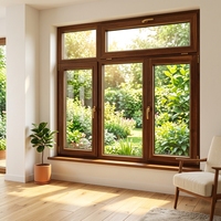 Ventanas de Aluminio y Madera con Triple Acristalamiento de la Serie Elite para el Vestíbulo de un Gran Hotel