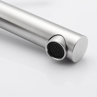 Robinet de lavabo sans plomb en acier inoxydable SUS304 de qualité alimentaire, mitigeur chaud/froid à poignée unique avec cartouche en céramique pour projets hôteliers