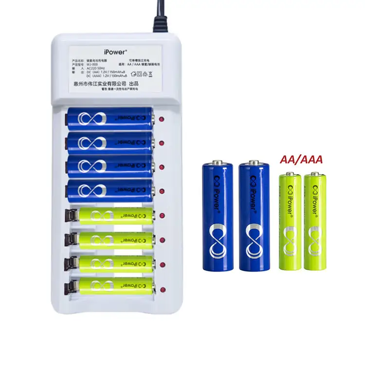 Baru 4-Slot AA aa1600 nimh baterai USB 4 Slot pengisi daya pintar cepat untuk AA AAA Ni-mh dan pengisi daya baterai Nicd 2A