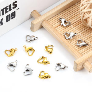 Застежки-карабины из нержавеющей стали в форме сердца, концевики для шнуров, фурнитура для изготовления ювелирных изделий, крючки для самостоятельного изготовления украшений - Product Image 5