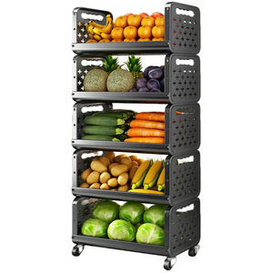 Cesta de verduras para cocina <span class=keywords><strong>Ermo</strong></span>, carrito de almacenamiento multifuncional de varios niveles para encimera y hogar, para frutas y verduras - Product Image 5