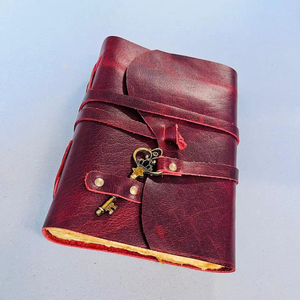 สมุดรายวันกระดาษรีไซเคิล120หน้าทำมือดีไซน์ล่าสุดพร้อมปกหนังบัฟสำหรับเดินทางสมุดโน้ตส่วนตัว - Product Image 1