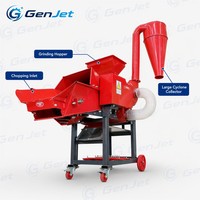 Machine à hacher le maïs GenJet : broyeur de silage et de céréales avec collecteur cyclonique et châssis en acier à quatre roues