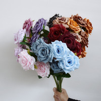 Meistverkaufte Hochwertige Realistische Seiden-Handgefertigte Bunte Maßgeschneiderte Hochzeits-Rosen Künstliche Blumen Dekoration