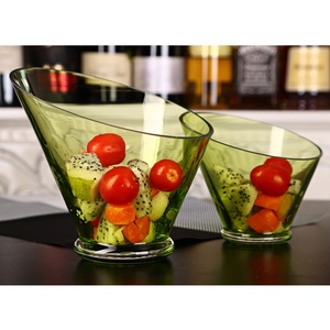 Bol en verre épais de style <span class=keywords><strong>scandinave</strong></span> moderne, transparent, créatif, pour la maison, plat incliné pour dessert, salade de fruits, <span class=keywords><strong>vaisselle</strong></span> jetable - Product Image 6