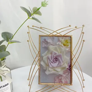 Decorazione da tavolino forma di fiore rettangolo foto creativo sorelle regalo metallo ferro cornice