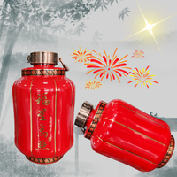 Un nouveau type de jarre à vin chinoise pour le stockage du Baijiu, jarre à vin rouge de 2500 ml, bouteille pulvérisateur de lanterne rouge