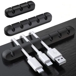 Organizador autoadhesivo para el hogar y la Oficina, sistema de Clips de soporte de Cable USB, Ideal para organizar el coche