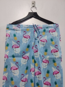 Streetwear pour femmes en coton fait à la main pyjama respirant confortable lavé caractère imprimé élastique mi réglable des deux côtés - Product Image 2