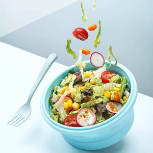 Durable food containers 350ml 500ml 800ml 1200ml picnic boxes Air-tight Silicone Folding bento Box