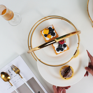 2025 Decoration Round Gold Metal <strong>2</strong> Tiers Wedding <strong>Dessert</strong> Table 3 <strong>Layers</strong> Cake Stand Cupcake Display <strong>Tray</strong> Stand for Cake - Product Image 4