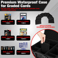 Boîte de rangement pour cartes à collectionner avec 9 séparateurs, étui rigide en PU imperméable, chargeurs supérieurs, fermeture à bouton, étui pour cartes de sport