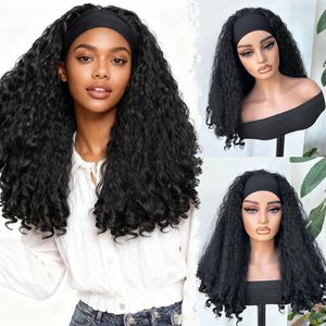 Muestra Gratis: Peluca Afro Rizada 4C con Diadema para Mujeres Negras, 180% de Densidad, Sintética, Sin Pegamento, Hecha a Máquina, Larga y Voluminosa, Venta al Por Mayor - Product Image 1