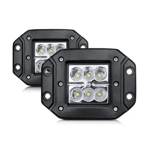 트럭 배 4X4 를 위한 밝은 모는 안개등 홍조 산 Led 일 빛 도로 빛 떨어져 지도된 깍지 18W 1800LM 12V/24V 홍수