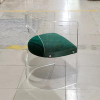 Chaise de salle à manger en acrylique moderne personnalisée Offre Spéciale dossier en cuir à bras circulaire transparent pour les loisirs à manger tabourets de bar transparents meubles de maison