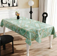 Nappe triangulaire en PVC effet marbre avec feuille d'or, imperméable, anti-taches, lavable, en vinyle, taille personnalisée pour la maison, l'hôtel, la décoration de banquets