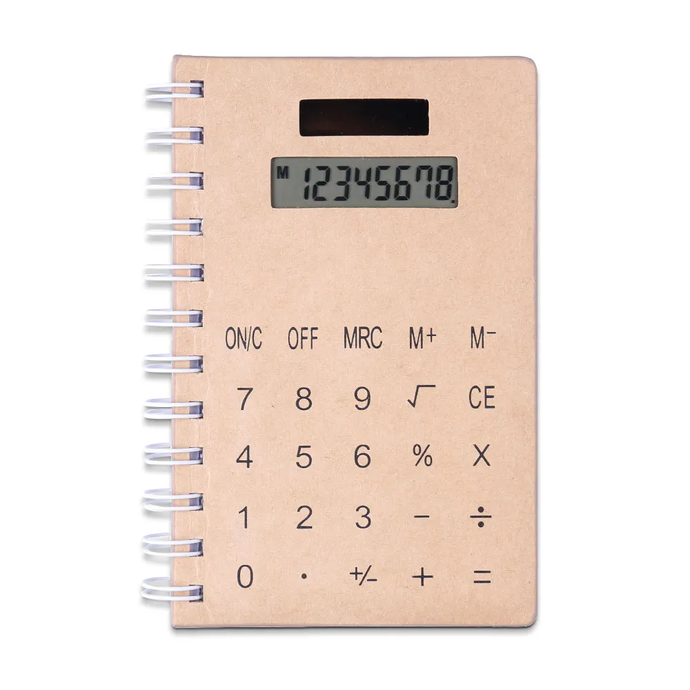 फैक्टरी प्रत्यक्ष बिक्री सौर प्रचारक उपहार Calculators जेब आकार A5 सर्पिल नोटबुक थोक