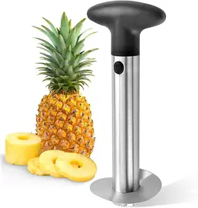 Pineapple Cutter & Corer with Triple Reinforced Stainless Steel Easy to Use Pineapple Corer with Thicker Blade Pineapple Slicer