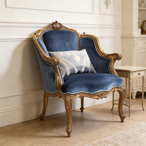 <span class=keywords><strong>Fauteuil</strong></span> d'appoint de luxe en bois massif <span class=keywords><strong>pour</strong></span> salon, revêtement en velours, collection Royal Villa - Product Image 1