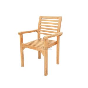 Chaise de salle à manger légère et élégante, design italien moderne minimaliste, confort supérieur, bois de teck massif, forme pour hôtel, parc - Product Image 1