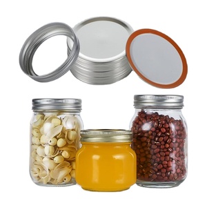 Bán Buôn 380Ml 480Ml 500Ml Vòng Hình Dạng Đồng Bằng Rõ Ràng <span class=keywords><strong>Mason</strong></span> Lọ Thủy Tinh Với Snap Kim Loại Nắp - Product Image 1