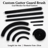 Brosse de protection de gouttière personnalisée en acier inoxydable écologique avec poignée, bloqueur de feuilles de 4 m, filtre de gouttière de toit en nylon flexible, DIY
