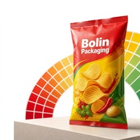 Bolsa de sellado trasero de alta calidad para patatas fritas, bolsa de aluminio para envasado de alimentos al por mayor