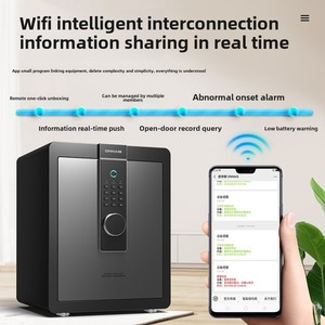 Onnais Thép Tự Động Kỹ Thuật Số Lưu Trữ An Toàn Hộp Vân Tay An Ninh Chống Trộm Khóa Chìa Khóa Cho Nhà Văn Phòng Tiền Đồ Trang Sức <span class=keywords><strong>Coffer</strong></span> - Product Image 2