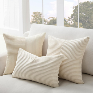 <span class=keywords><strong>Housse</strong></span> de coussin en velours bohème beige douce et confortable, motifs double face, à assortir - Product Image 2