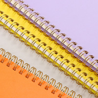Carnet A5 spirale noir mignon avec logo imprimé, reliure Wire-O, pochette en papier, vente en gros, personnalisable