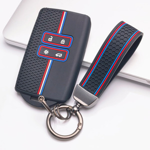 Funda para llave para <span class=keywords><strong>Renault</strong></span> Duster Laguna Zoe Koleos Kadjar Captur Fluence Latitude con llavero, accesorio para motocicleta, uso diario - Product Image 6