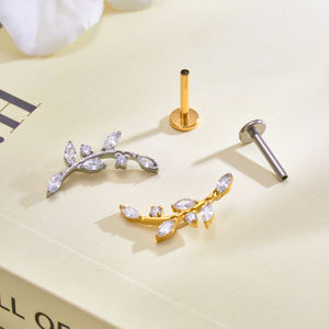 <span class=keywords><strong>Orecchini</strong></span> Labret in Titanio G23 16G con Zirconi, Piercing alla Moda per Naso, Labbra, Trago, Elica, Daith, Lobo, Gioielli per il Corpo - Product Image 4