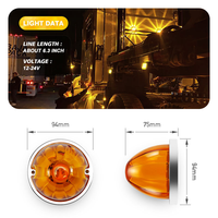 Kit de Luces LED para Chasis de Camión, Iluminación Ambiental Impermeable de Proyección Ámbar para la Parte Inferior de la Carrocería, Lámpara de Proyección para Remolques y Vehículos